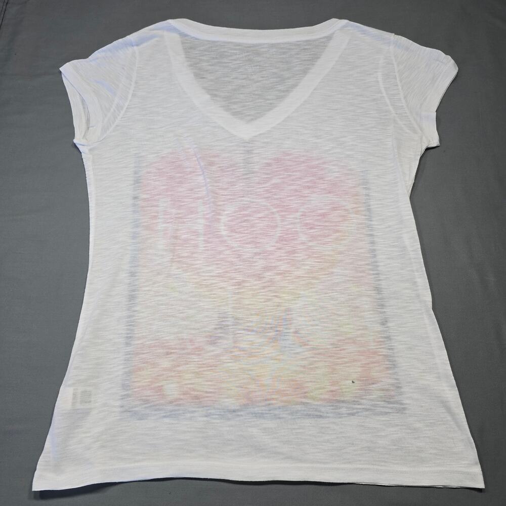 Aeropostale White Eiffel Tower Printed Shirt Classic Tee Women Size L Cap Sleeve - Picture 2 of 11